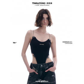 启世录TIWILLTANG“朦黎领域”挂脖链条吊带背心女修身连体上衣
