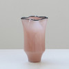 碧轩玻璃批发北欧风中黑边创意褶皱手工大口瓷粉花瓶玄关居家花瓶 商品缩略图0