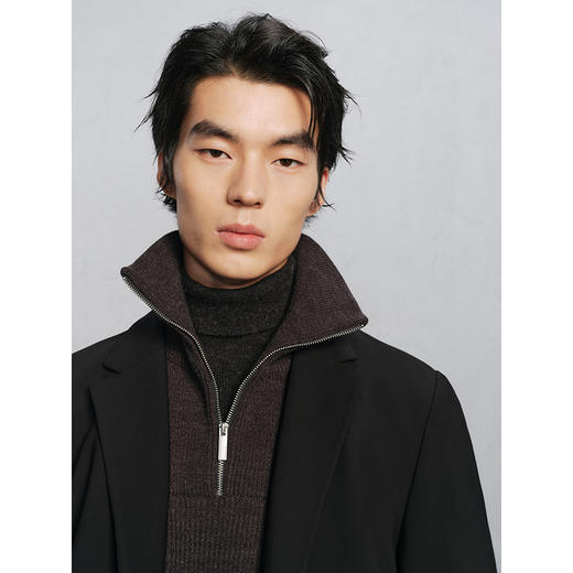 GXG男装 黑色简约合体西服男通勤外套 24年冬G24X014008 商品图4