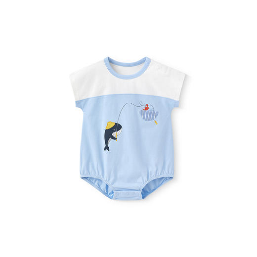 英氏婴儿衣服夏季短袖柔软透气棉麻连体衣男童女童包屁衣2025新款 商品图4