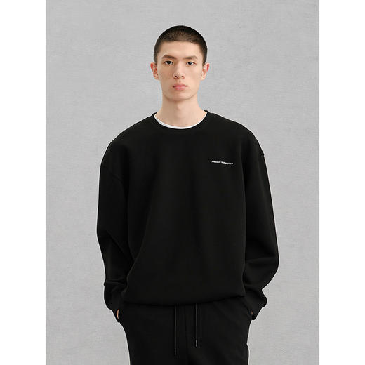 GXG男装黑色后背图案休闲通勤卫衣24冬热卖G24X314037 商品图4