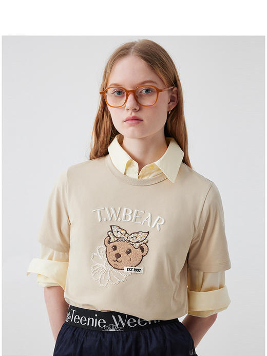 Teenie Weenie小熊卡通T恤女夏季女t恤TTRA252403T 商品图3
