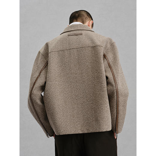 GXG男装  pu皮拼接休闲夹克外套男24年冬热卖G24X214063 商品图4