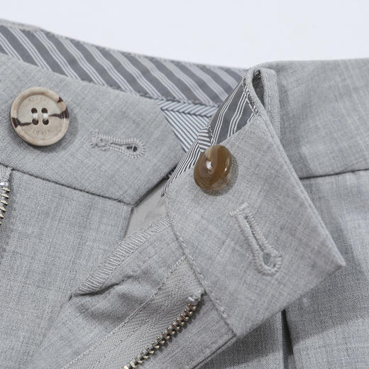 谜底休闲裤女2025夏季新品通勤花灰双褶宽松萝卜九分裤252MK0542 商品图3