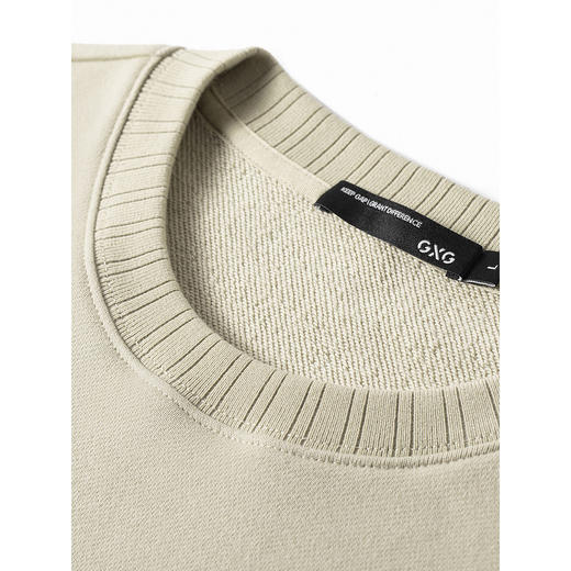 GXG男装 圆领纯色贴布卫衣男简约百搭2024秋季热卖#G24D313163 商品图2