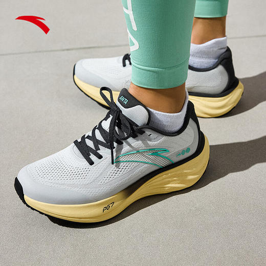 安踏旅步1.5丨PG7缓震跑步鞋男舒适回弹运动鞋通勤鞋子112515508 沙粒灰/城堡灰/澄澈青蓝-3 商品图6