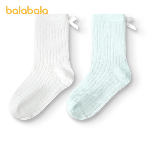 巴拉巴拉女童袜子儿童网眼袜夏季薄款蝴蝶结袜两双装 商品图4