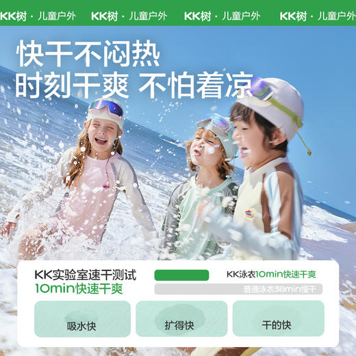 KK树儿童泳衣男童女孩分体长袖游泳衣宝宝海边沙滩防晒泡温泉套装小雪糕魔法生花泳衣 商品图3