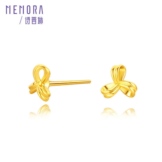 【积分抵值】高光系列黄金三花耳饰 足金耳钉简约黄金耳环女士礼物MEMORA诗普琳LE446401 商品图4