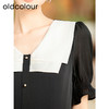 oldcolour夏季新款黑色优雅气质撞色减龄短款连衣裙女Q211003A1 商品缩略图3