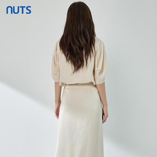 NUTS夏季新品纯色时尚简约气质圆领短袖套头衫326011182B 商品图4