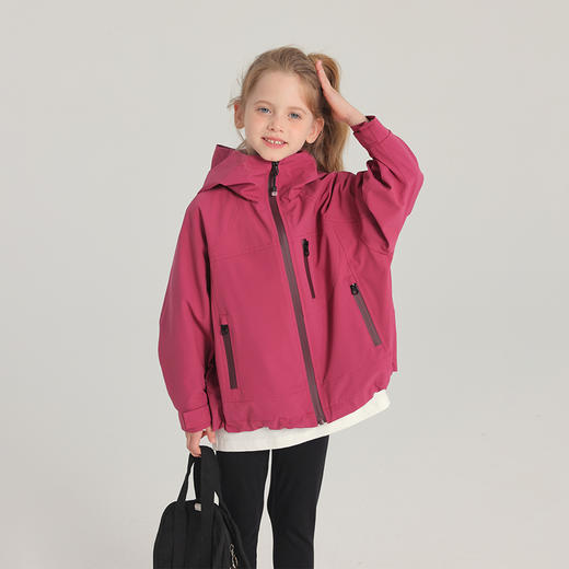 童装外套2025春季上市儿童防风纯色外套拉链款女童三防外套 商品图5