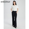 oldcolour夏季新款黑色简约气质高级感百搭长款微喇裤女Q210703A1 商品缩略图3