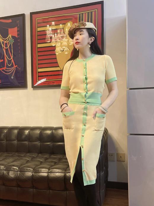 纯露节¥999送·小众定制线·Ch*el秀款明黄针织套装 商品图7