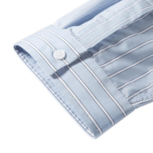 GXG男装 浅蓝色拼接七分袖衬衫 24年夏季热卖G24X232020 商品图3