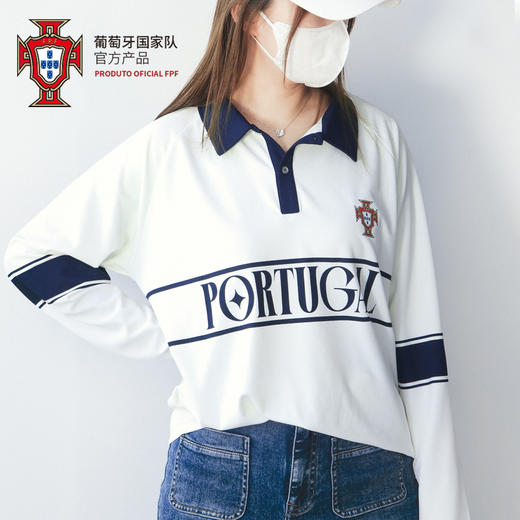 【官方正版】葡萄牙国家队 | 白色复古长袖POLO衫潮流C罗 商品图2