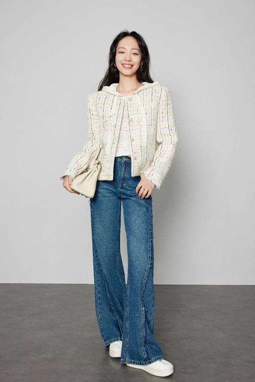 Le Malene 圆领彩色线条小香风羽绒外套 19857 商品图2