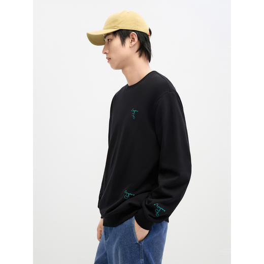 GXG男装 热卖秋季简约休闲刺绣宽松卫衣圆领卫衣男 商品图2