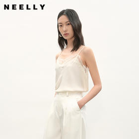 NEELLY纳俪商场同款夏季新款设计感蕾丝吊带背心女随心百搭上衣N25041R01033