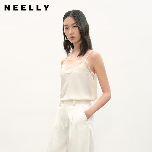 NEELLY纳俪商场同款夏季新款设计感蕾丝吊带背心女随心百搭上衣N25041R01033 商品图0