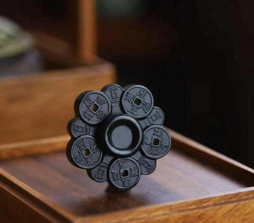 和田玉青玉五帝钱指尖陀螺转运手玩 商品图3