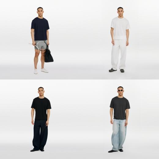 oneup散边圆领宽松云朵纱短袖 商品图4