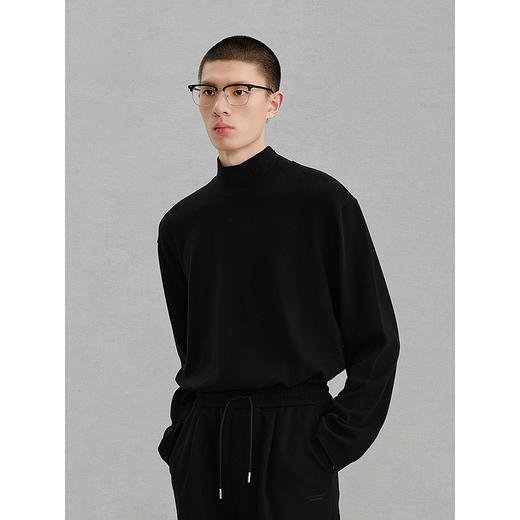 GXG男装 弹力保暖半高领通勤长袖T恤  内搭柔软舒适长袖 冬季热卖G24X344019 商品图2