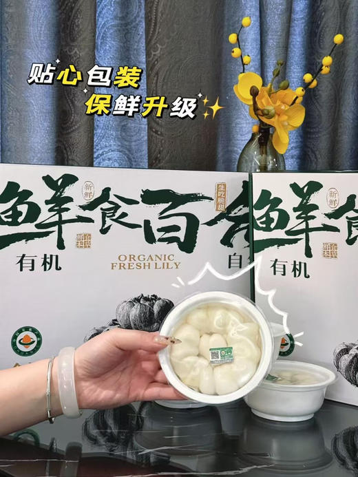 有机认证，“舌尖上的有机”兰州甜百合有机鲜食百合。
每一颗百合都经过了严格的有机认证
全程都没有受到化学农药和激素的污染
它就像一张绿色的通行证🎁
让你吃得安心、吃得放心🌈 商品图0