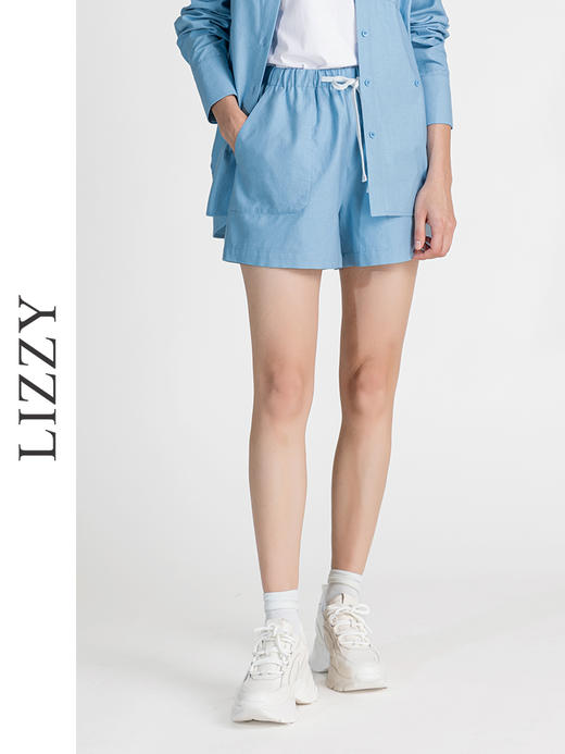 LIZZY夏季时尚都市休闲多巴胺百搭木棉短裤8133 商品图1