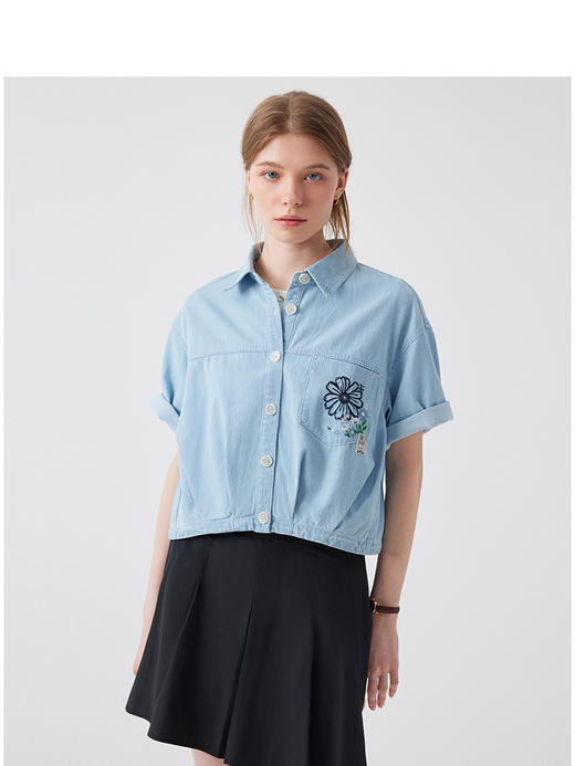 Teenie Weenie小熊卡通衬衫女夏季女衬衣TTYP252403T 商品图0
