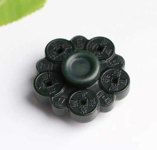 和田玉青玉五帝钱指尖陀螺转运手玩 商品图6