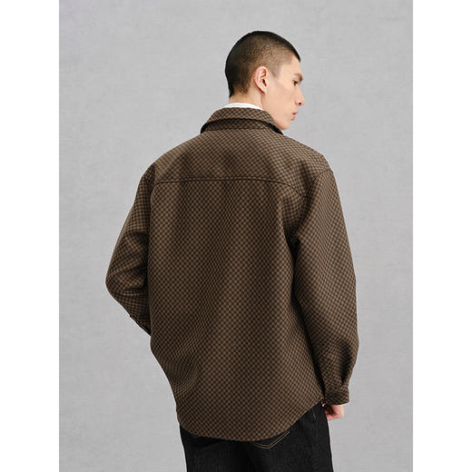 GXG男装 咖啡色口袋设计通勤长袖衬衫24冬热卖G24X034050 商品图4