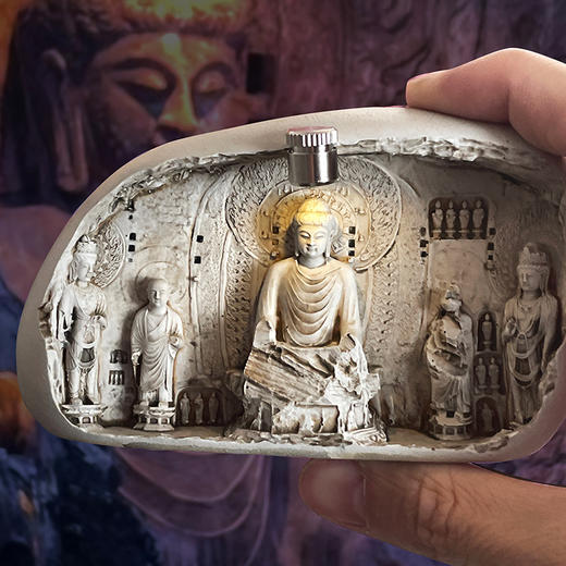 【现货】正版洛阳龙门石窟夜灯冰箱贴佛像浮雕磁吸博物馆文创河南旅游纪念品 商品图2