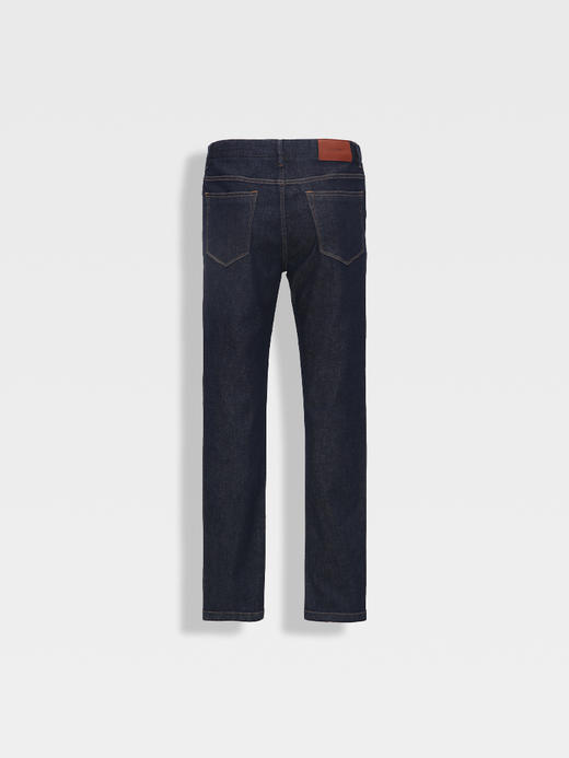 callisto经典牛仔蓝棉混纺直筒牛仔裤 商品图1