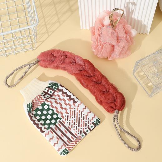 「三件套」花王澡巾组合浴花拉背条加厚加大家庭装居家日用搓澡搓泥搓灰 商品图3