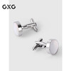 GXG热卖袖扣天然贝壳白贝母轻奢男高档衬衫袖钉 商品缩略图1