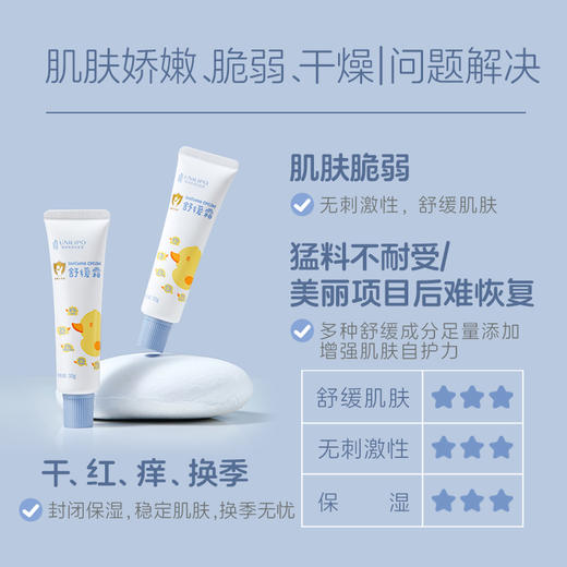 【直击皮肤敏*红*痒】UNILIPO研知有理小黄鸭舒缓霜30克 商品图4