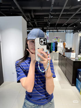 320-4 独家圆正 乔欣 miu 282款休闲条纹 破洞做旧圆领短袖T恤 我穿L