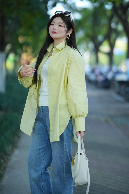 【彩虹衬衫】赠运费险💥【春季彩色衬衫 人手一件】🌸玫红、芥末黄、湖水绿、象牙白挺括版型，100%纯棉，细节做工升级，价值对标日本买手店2000元！10天内发货 商品图6