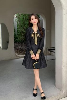 ELLA JADE 精致蝴蝶结拼接式礼服连衣裙 19816