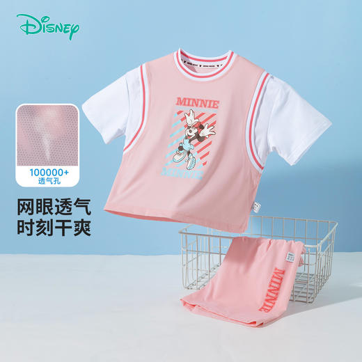 迪士尼宝宝（Disney Baby）女童短袖套装时尚休闲短袖短裤套装卡通夏季新款ZD2ET010 商品图2