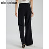 oldcolour夏季新款黑色简约气质高级感百搭长款微喇裤女Q210703A1 商品缩略图4