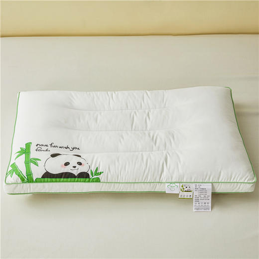自然醒全棉熊猫亲子枕头低枕护颈椎助睡眠全棉儿童学生枕芯成人家用矮枕一对装护颈枕XK 商品图13