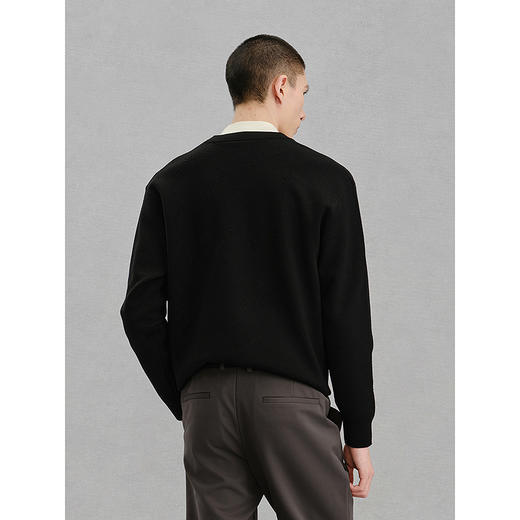 GXG男装 纯色提花针织毛衫通勤打底衫 24年冬季热卖毛衣G24X204016 商品图3