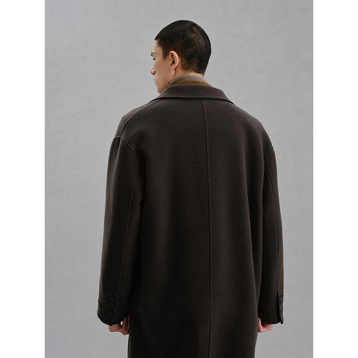 GXG男装 棕色通勤长款大衣外套24年冬季热卖G24X264020 商品图4