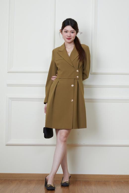 Le Malene 绿色西装领收腰连衣裙 19868 商品图2