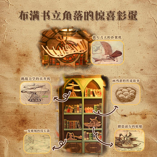 同趣 达芬奇异想 书立 生日礼物 商品图6