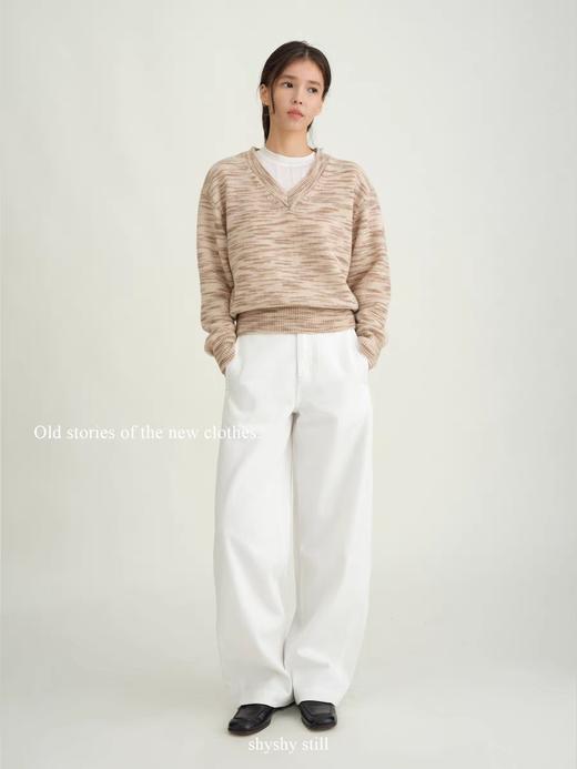 shyshystill/shy202312005/分割宽松休闲水洗茧型水洗长牛仔裤 商品图1