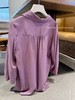 巴黎漫步 | 立裁灯笼袖精致通勤衬衫 茄子紫 商品缩略图3