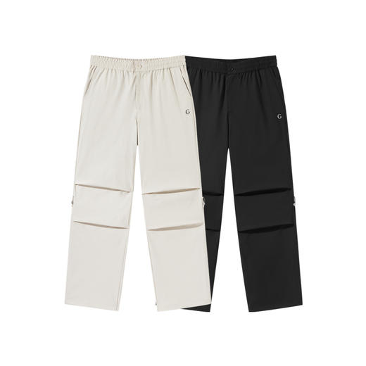 GXG男装 双色宽松阔腿工装裤褶皱休闲裤男士裤 24年秋G24X023154 商品图4
